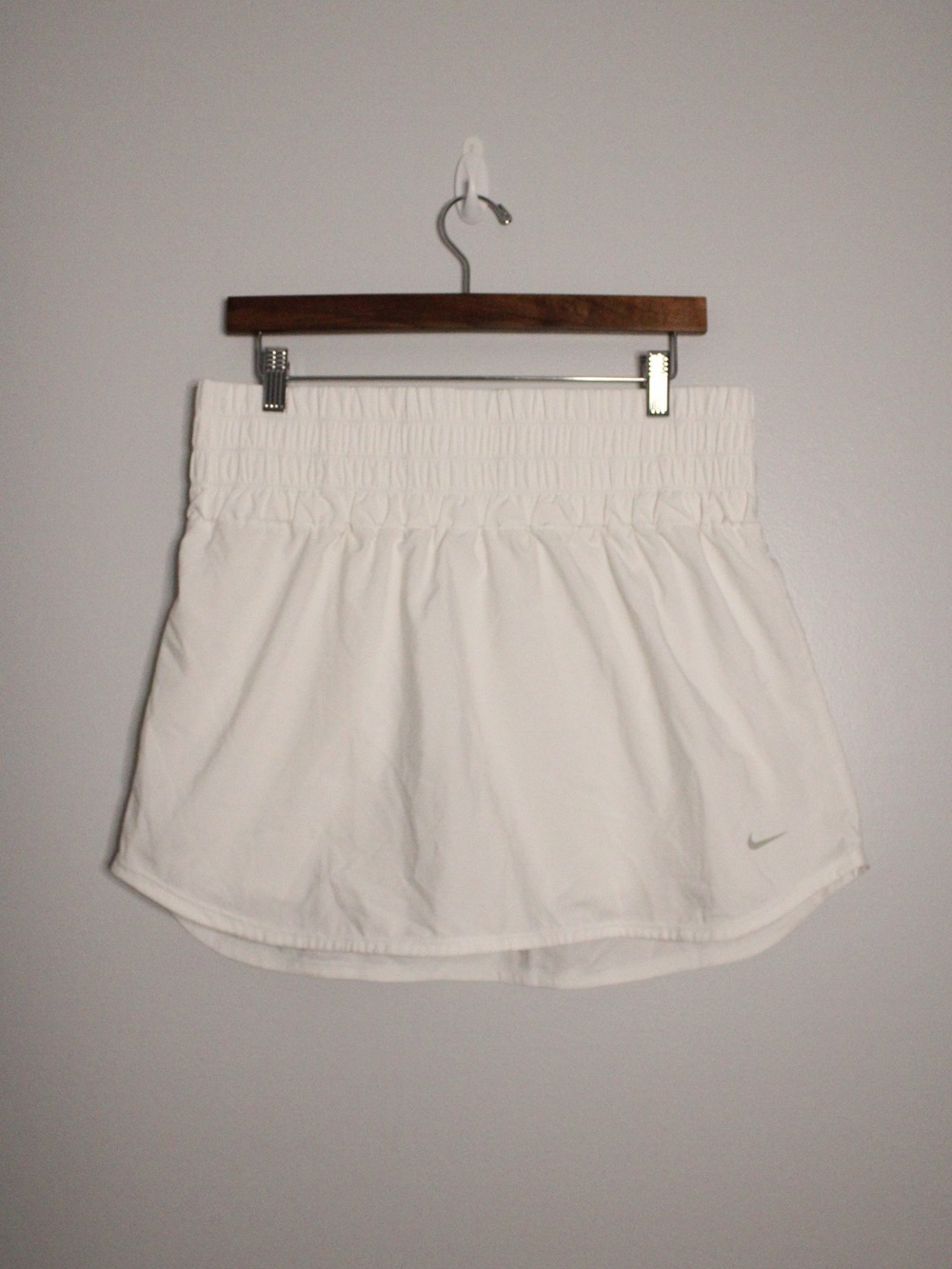 Nike White Women's Athletic Skort with Smocked Waist